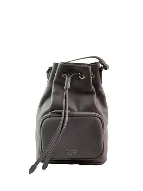 drawstring zip leather bucket bag by LA ROSE