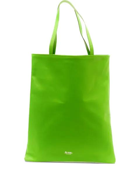 logo detail leather tote bag by LA ROSE