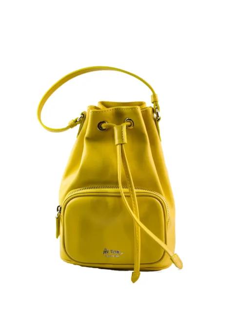 zip leather bucket bag by LA ROSE