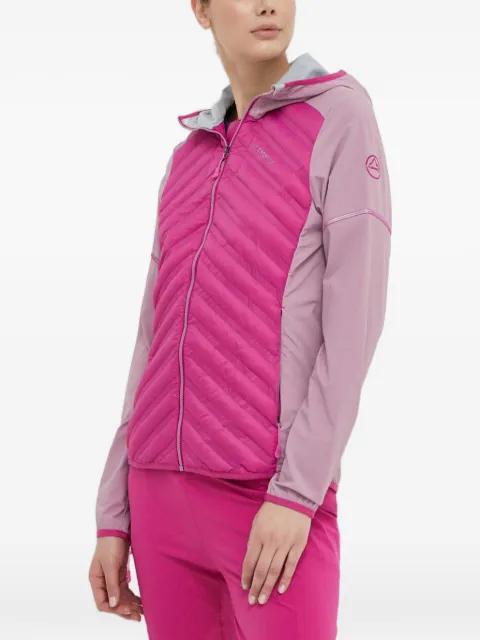 quilted-design hoodied performance jacket by LA SPORTIVA