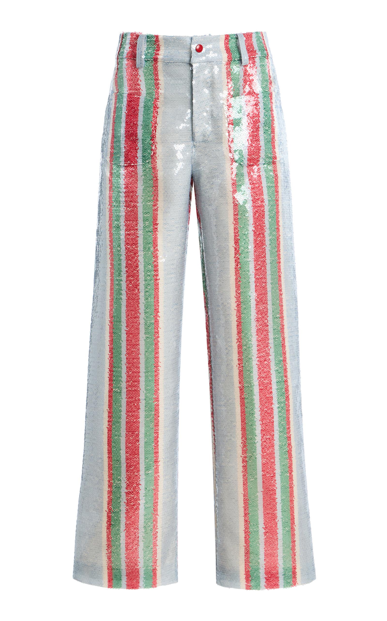 LA VESTE Exclusive La Isla Pippi Sequinned Straight-Leg Pants - Moda Operandi by LA VESTE