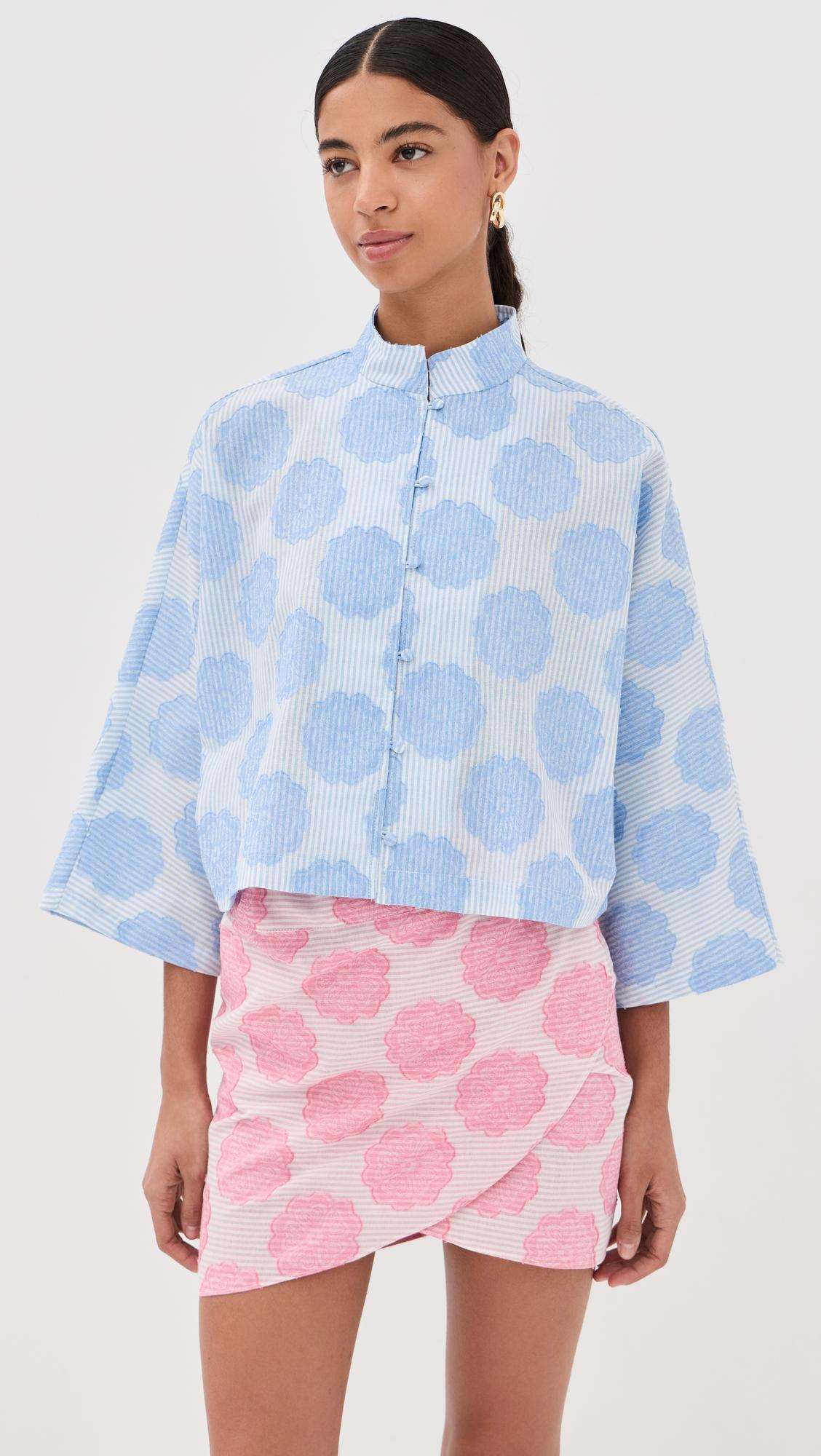 Mod Flower Blue Everyday Shirt by LA VIE STYLE HOUSE