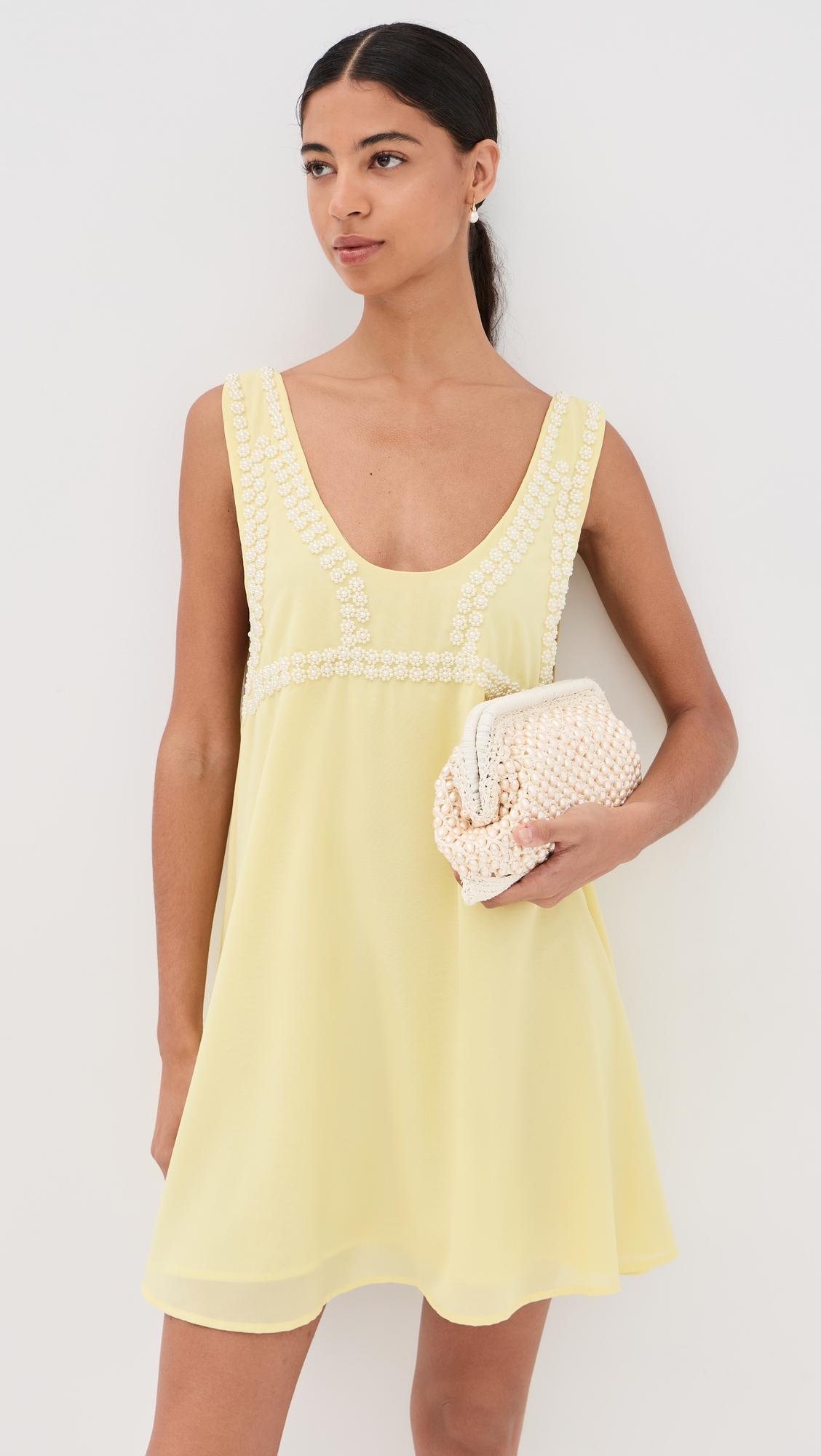 Pearl Beaded Bra Mini Swing Dress by LA VIE STYLE HOUSE