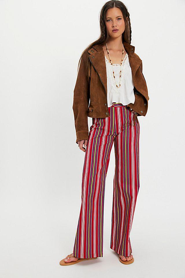 Laagam Leroy Red Striped Twill Pants by LAAGAM | FREE PEOPLE