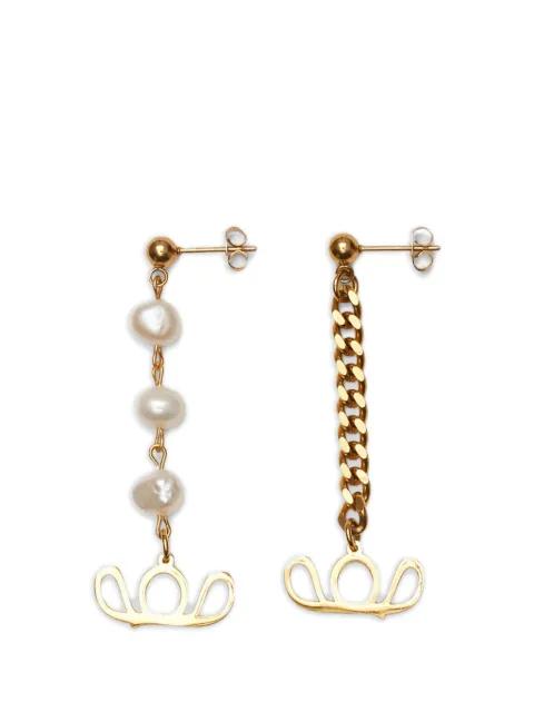 pearl chain dangle earrings by LABELLED JEWELLERY