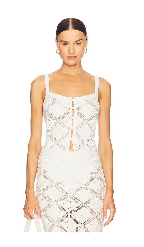 L'Academie Baileigh Knit Top in Ivory by L'ACADEMIE