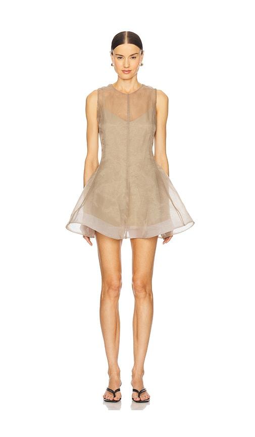 L'Academie Blaire Mini Dress in Taupe by L'ACADEMIE