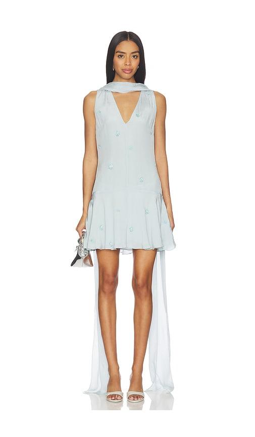 L'Academie Brynn Embellished Mini Dress in Baby Blue by L'ACADEMIE