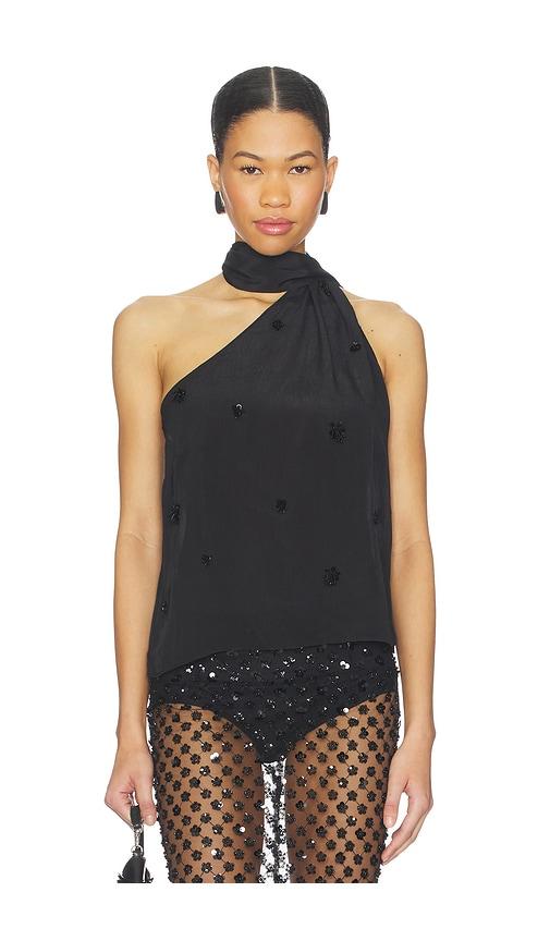L'Academie Brynn Embellished Top in Black by L'ACADEMIE
