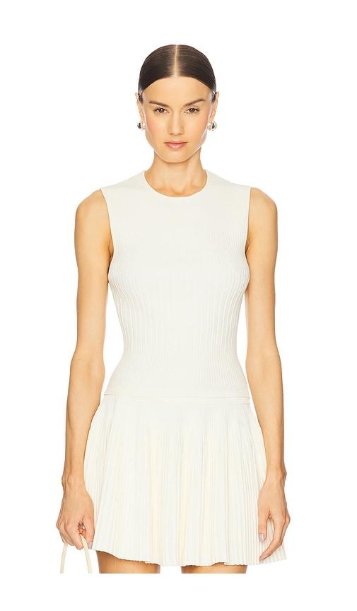 L'Academie Dania Knit Top in Cream by L'ACADEMIE