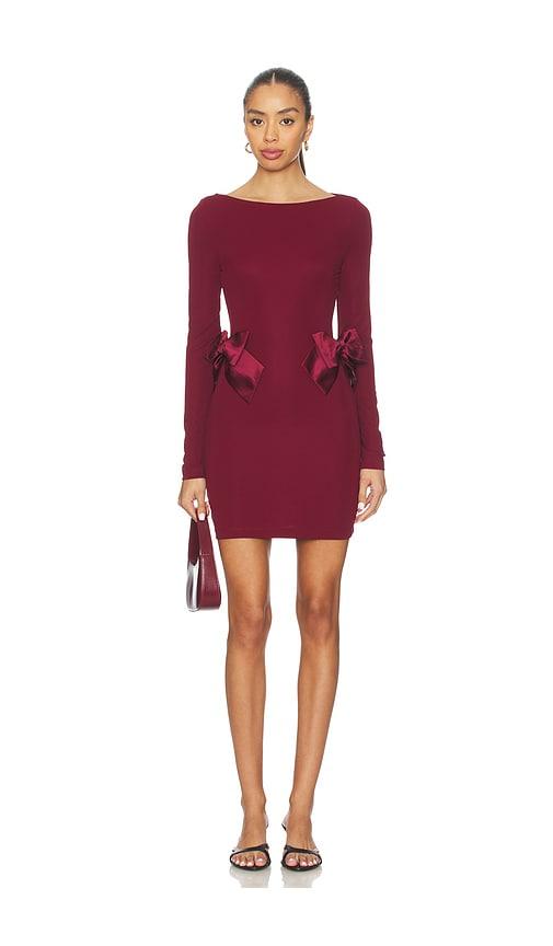 L'Academie Dinara Mini Dress in Burgundy by L'ACADEMIE