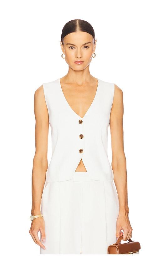 L'Academie Donellen Knit Vest in White by L'ACADEMIE