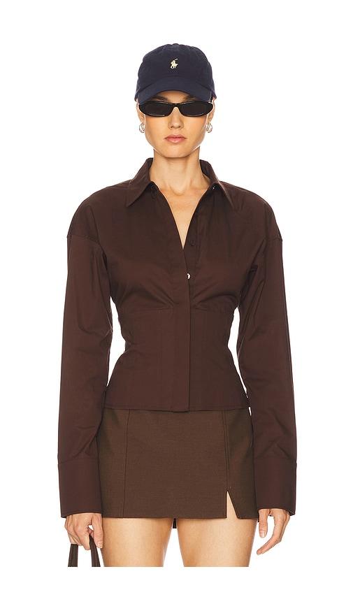 L'Academie Elsie Shirt in Chocolate by L'ACADEMIE
