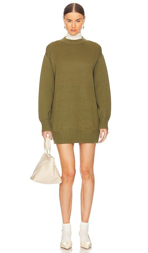 L'Academie Manal Sweater Dress in Army by L'ACADEMIE
