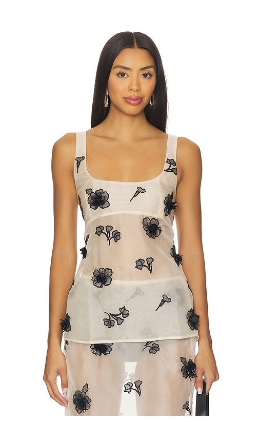 L'Academie Minah Top in Cream,Black by L'ACADEMIE