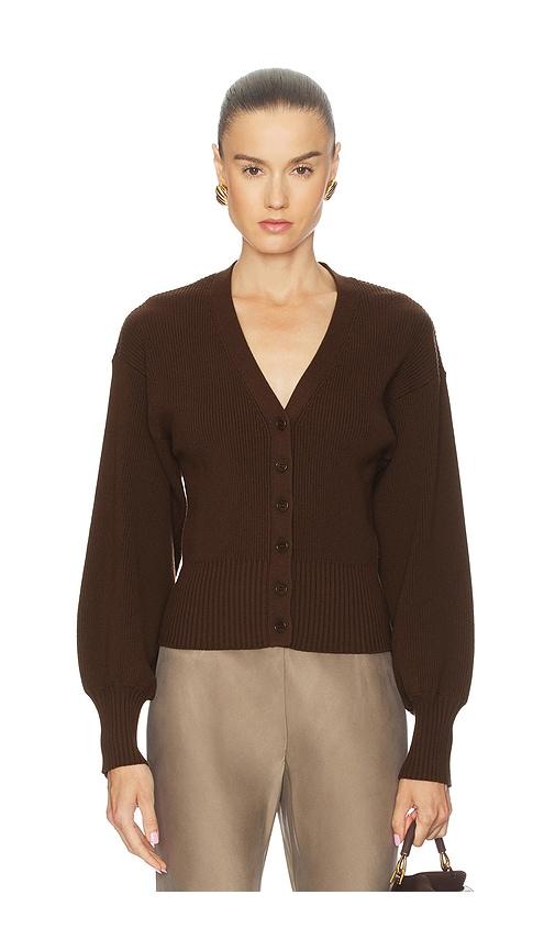L'Academie Monnie Knit Cardigan in Chocolate by L'ACADEMIE