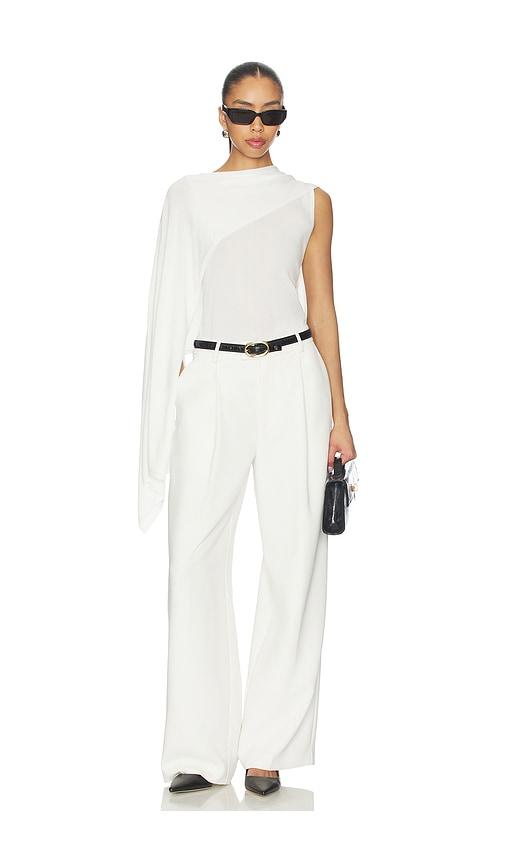 L'Academie Nasim Knit Cape Top in Ivory by L'ACADEMIE