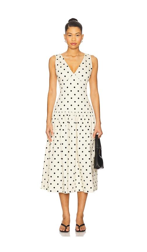 L'Academie Polina Midi Dress in Cream by L'ACADEMIE