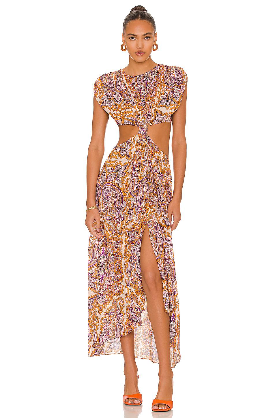 L'Academie Racquel Midi Dress in Purple by L'ACADEMIE
