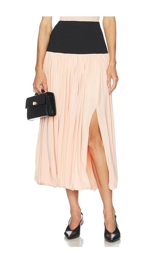 L'Academie Reba Midi Skirt in Pink by L'ACADEMIE