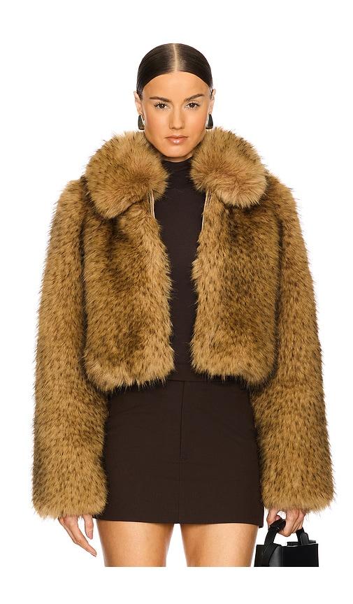 L'Academie Savoie Faux Fur Jacket in Beige by L'ACADEMIE