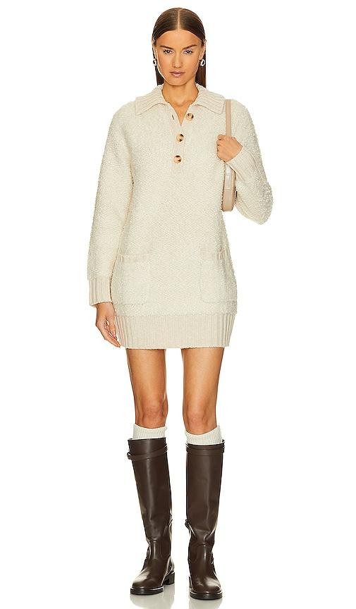 L'Academie Shayne Sweater Dress in Ivory by L'ACADEMIE