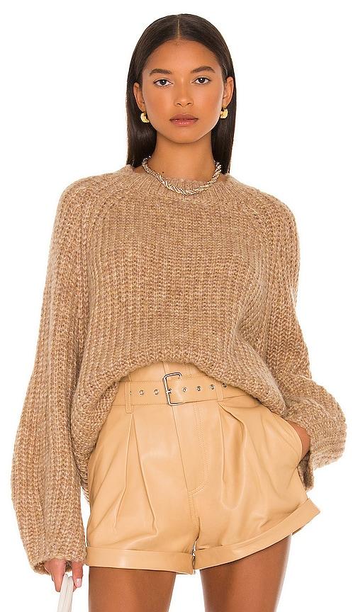 L'Academie Sonoma Crew Neck Sweater in Tan by L'ACADEMIE