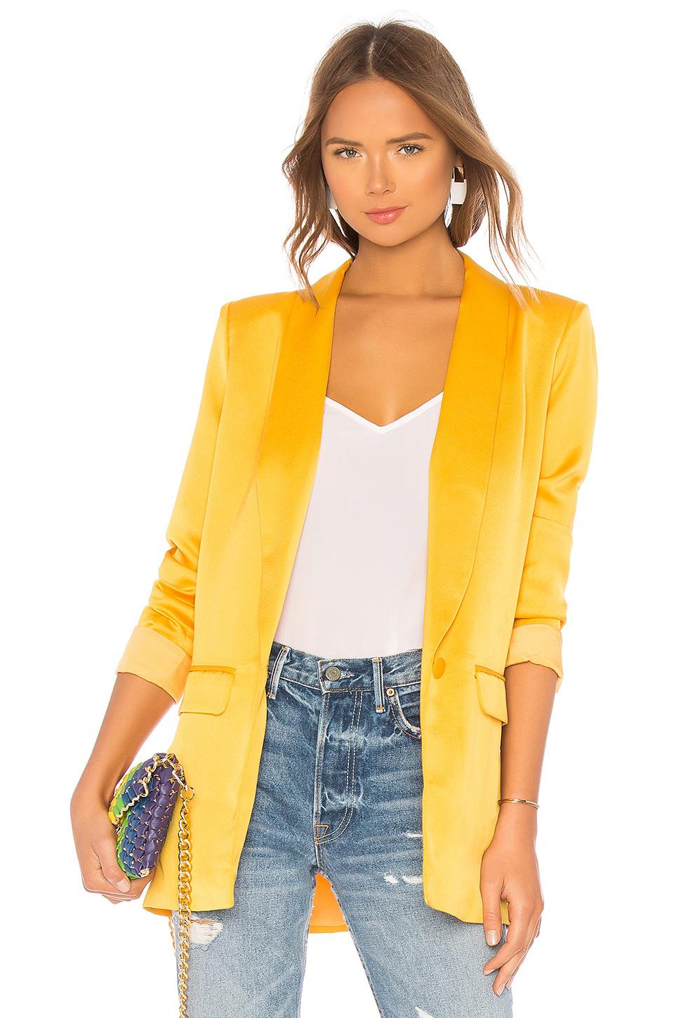 L'Academie The Fleur Blazer in Mustard by L'ACADEMIE