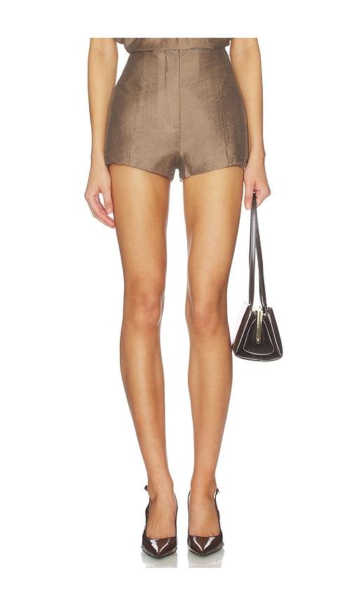 L'Academie Umi Short in Brown by L'ACADEMIE