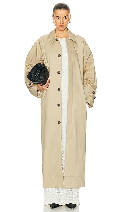 L'Academie by Marianna Ayisa Trench Coat in Tan by L'ACADEMIE L'Academie by Marianna Ayisa Trench Coat in Tan by L'ACADEMIE