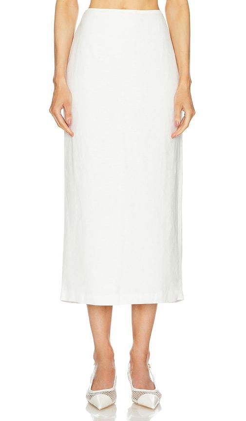 L'Academie by Marianna Leala Midi Skirt in Ivory by L'ACADEMIE