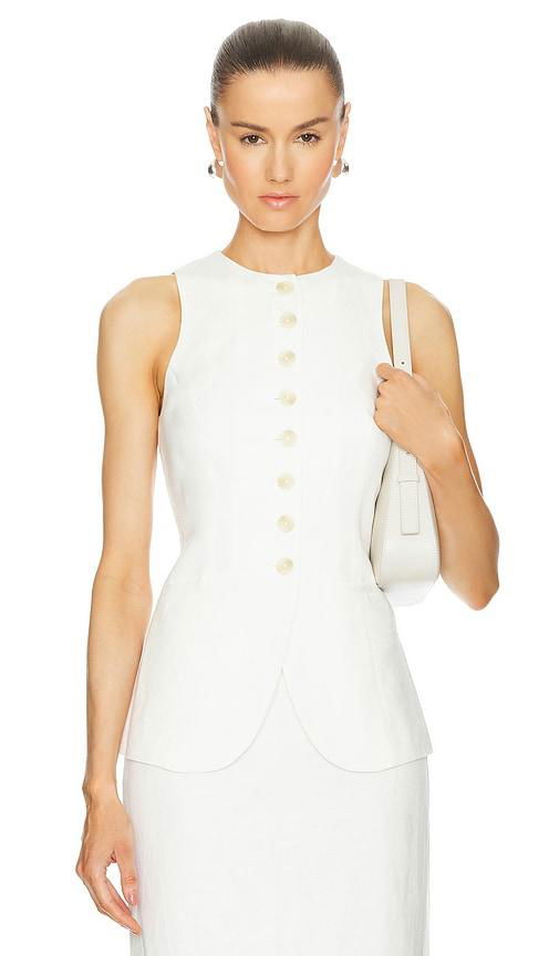 L'Academie by Marianna Leala Vest in Ivory by L'ACADEMIE