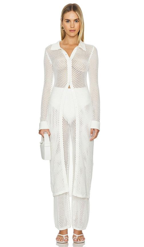 L'Academie by Marianna Oakley Duster Cardigan in Ivory by L'ACADEMIE L'Academie by Marianna Oakley Duster Cardigan in Ivory by L'ACADEMIE