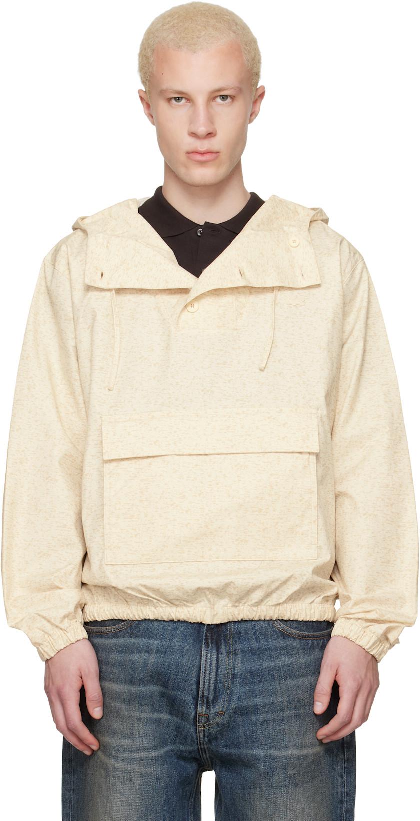 Beige Water-Repellent Printed Jacket by LACOSTE