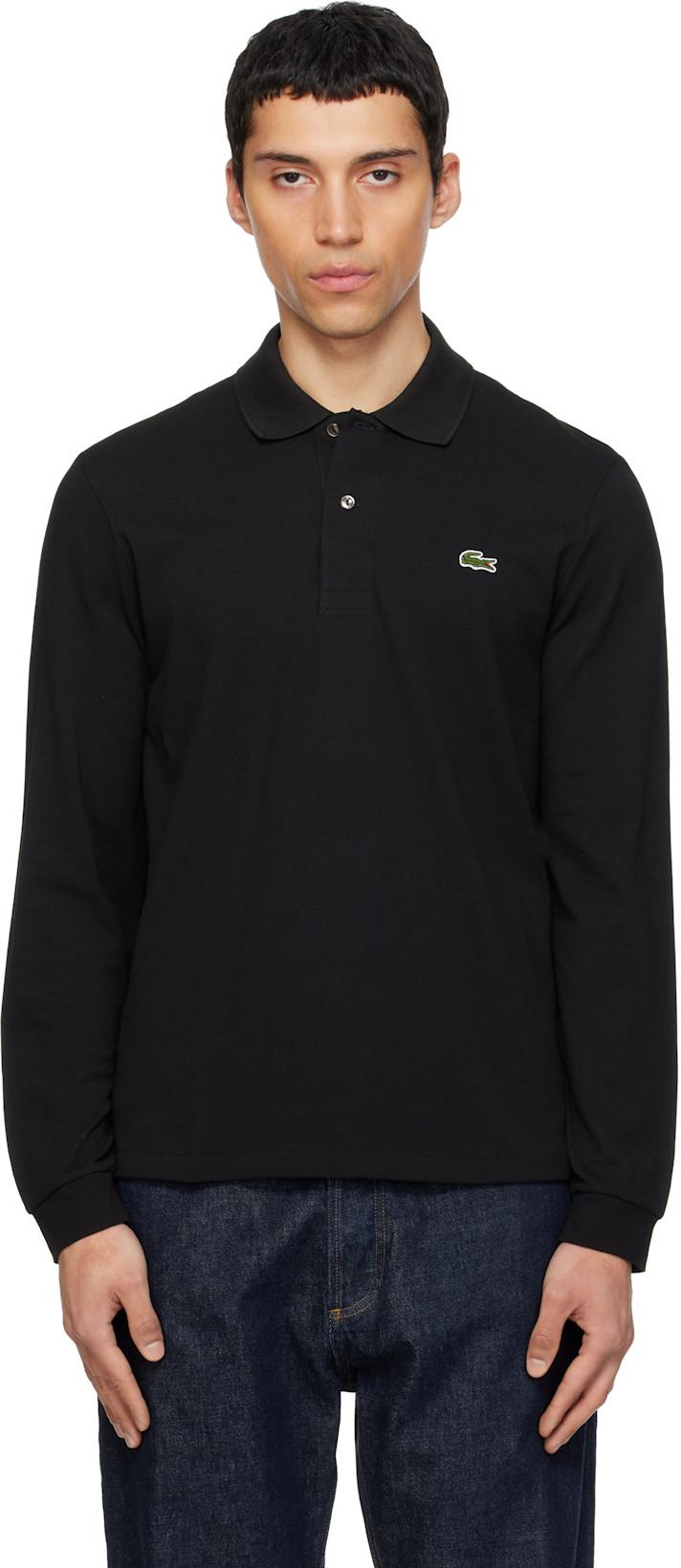 Black Classic Fit Long Sleeve L.12.12 Polo by LACOSTE
