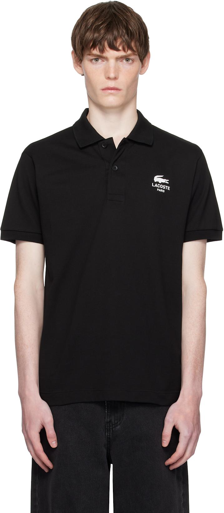 Black Classic Fit Signature Print L.12.12 Polo by LACOSTE