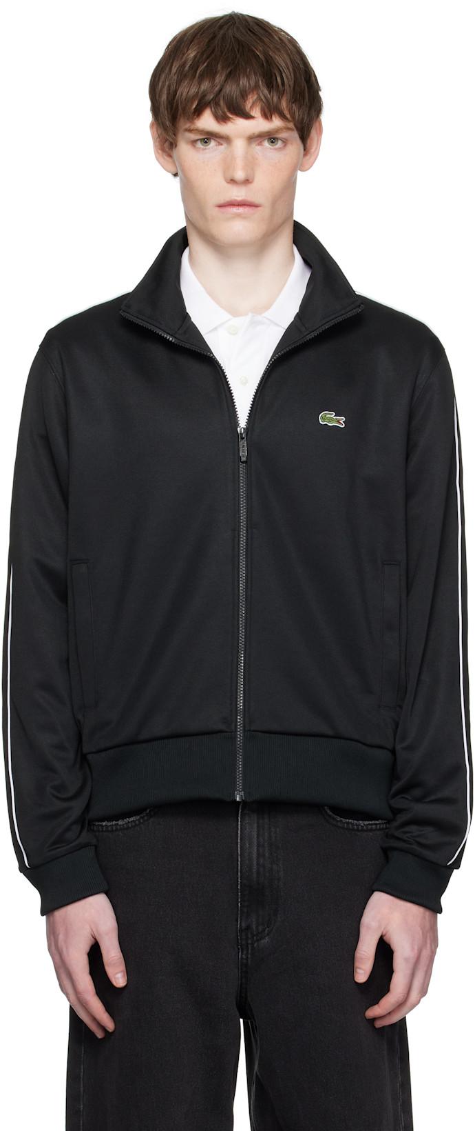 Black Paris Piqué Zip-Up Track Jacket by LACOSTE