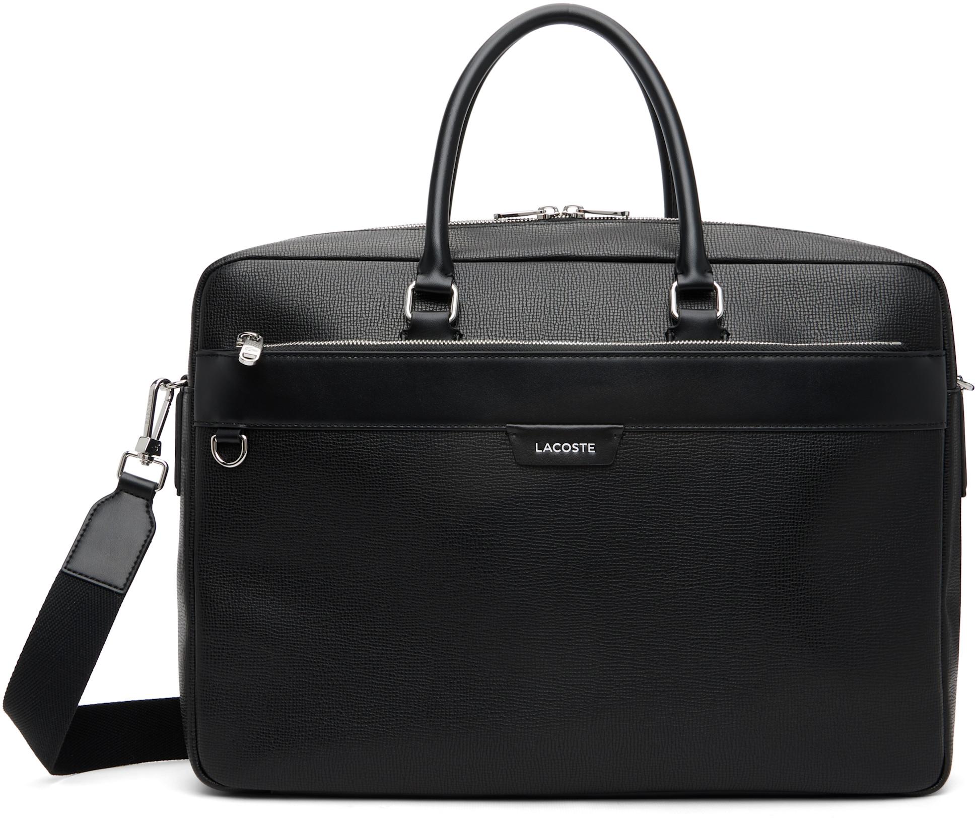Black Slim Computer Bag by LACOSTE
