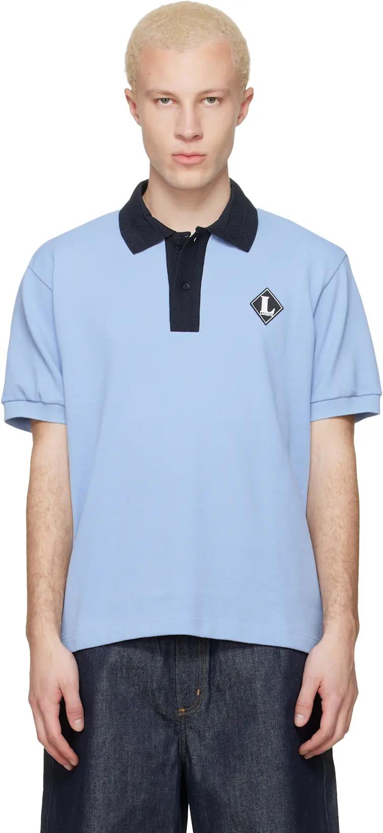 Blue 'French Made' Classic Fit Badge Polo by LACOSTE