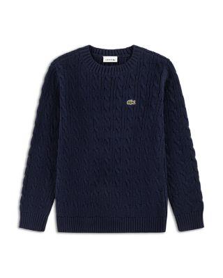 Boys' Cable Knit Crewneck Sweater - Big Kid by LACOSTE