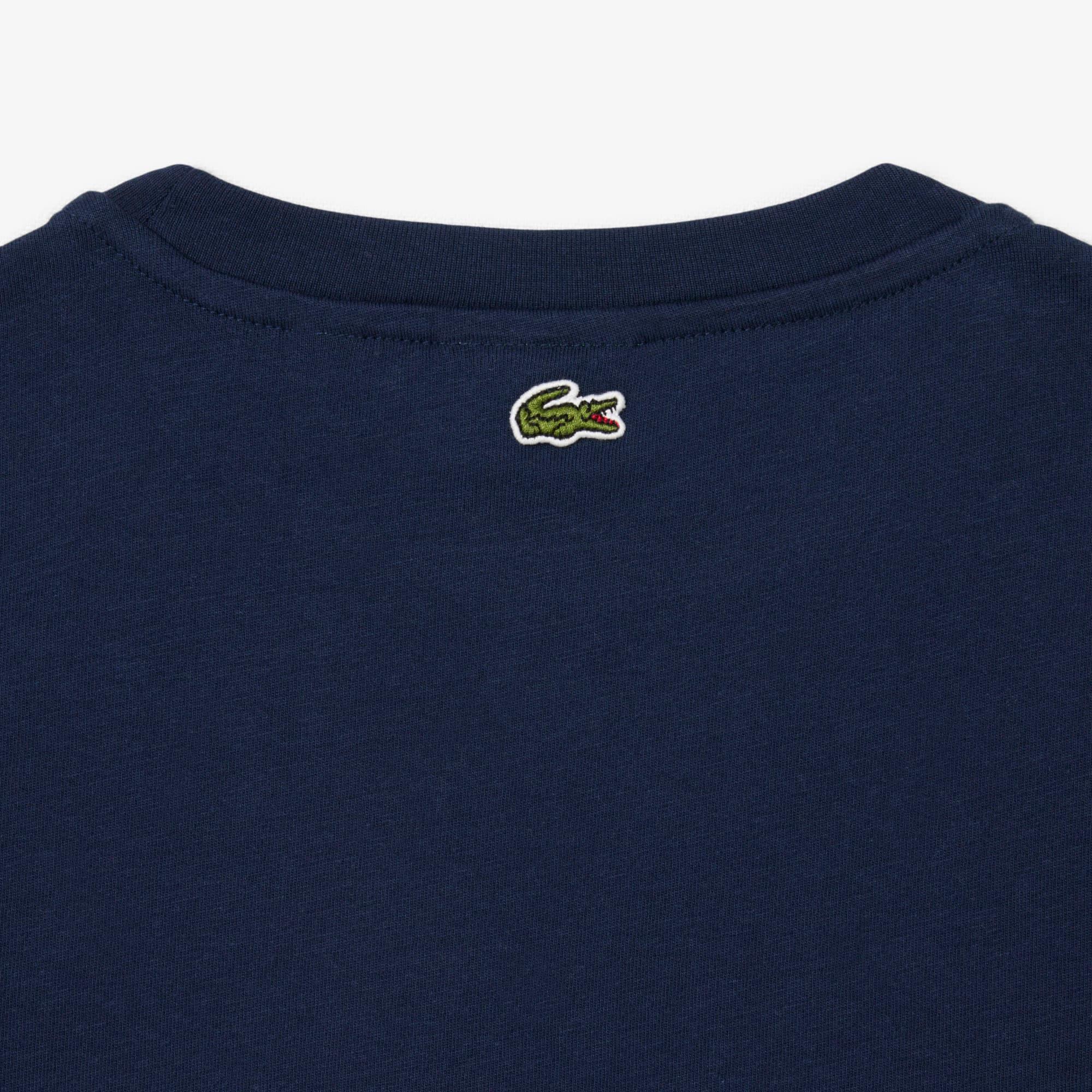 Boys' Crocodile Print Cotton T-Shirt by LACOSTE