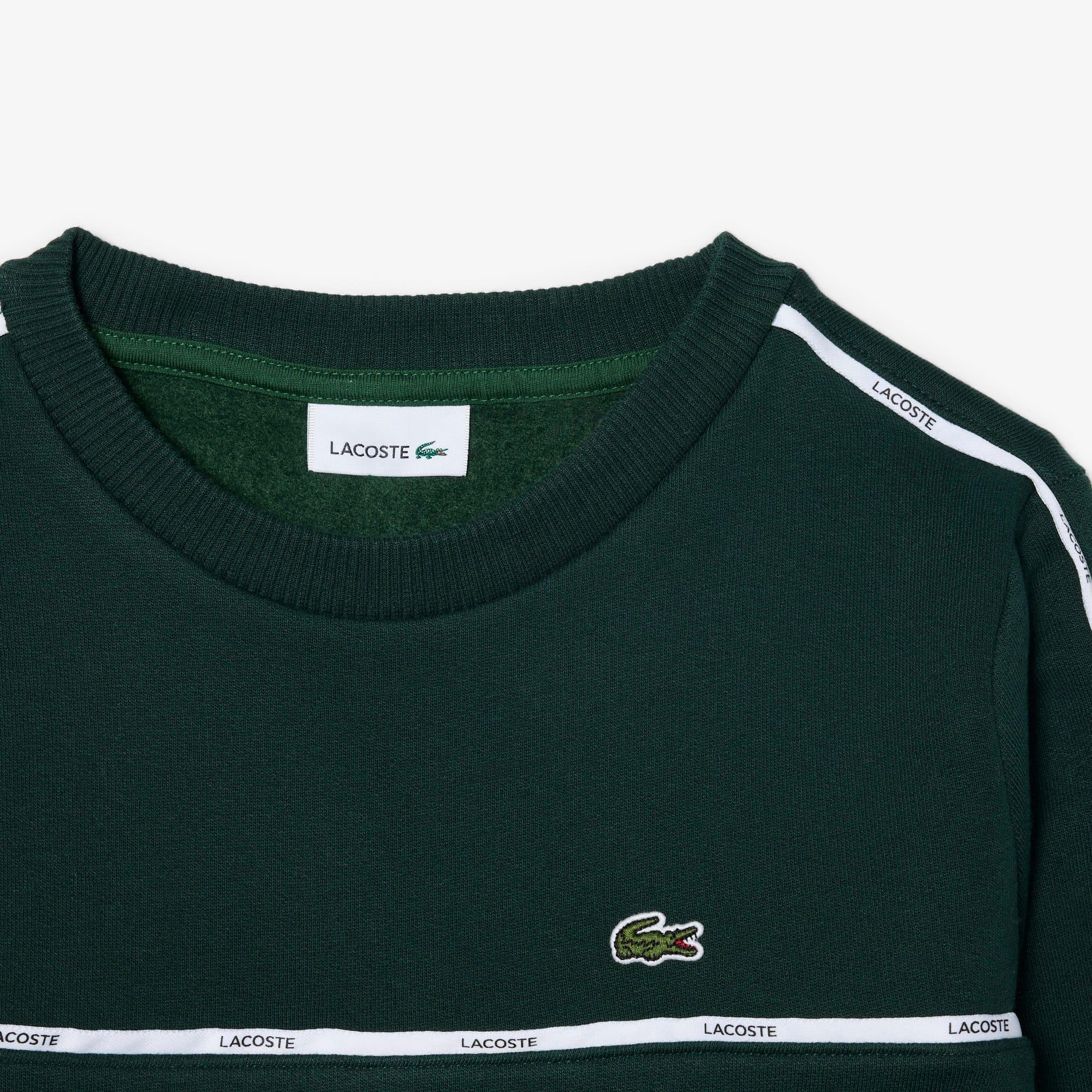Boys' Logo Stripe Fleece Sweatshirt by LACOSTE