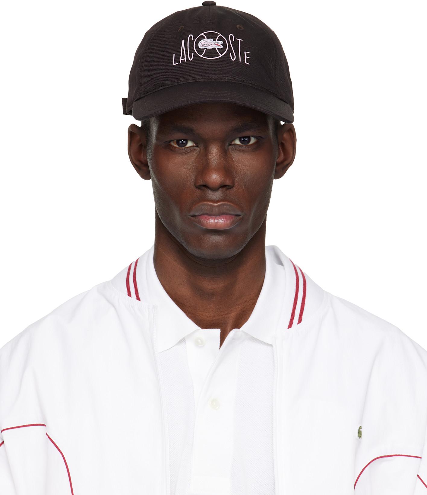 Brown Printed Cotton Twill Cap by LACOSTE