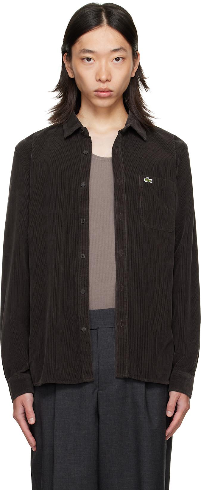 Brown Regular Fit Shirt by LACOSTE