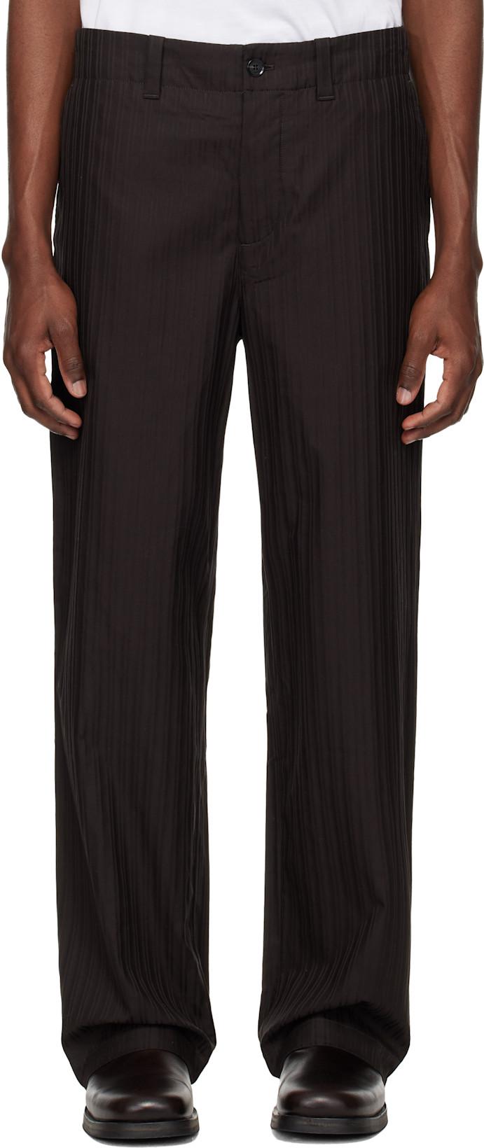 Brown Twill Trousers by LACOSTE