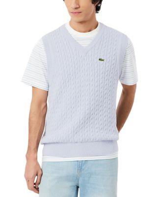 Cable Knit Cotton Sweater Vest by LACOSTE