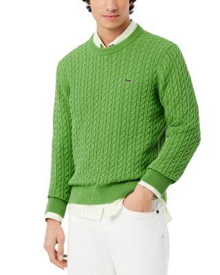 Cable Knit Cotton Sweater by LACOSTE