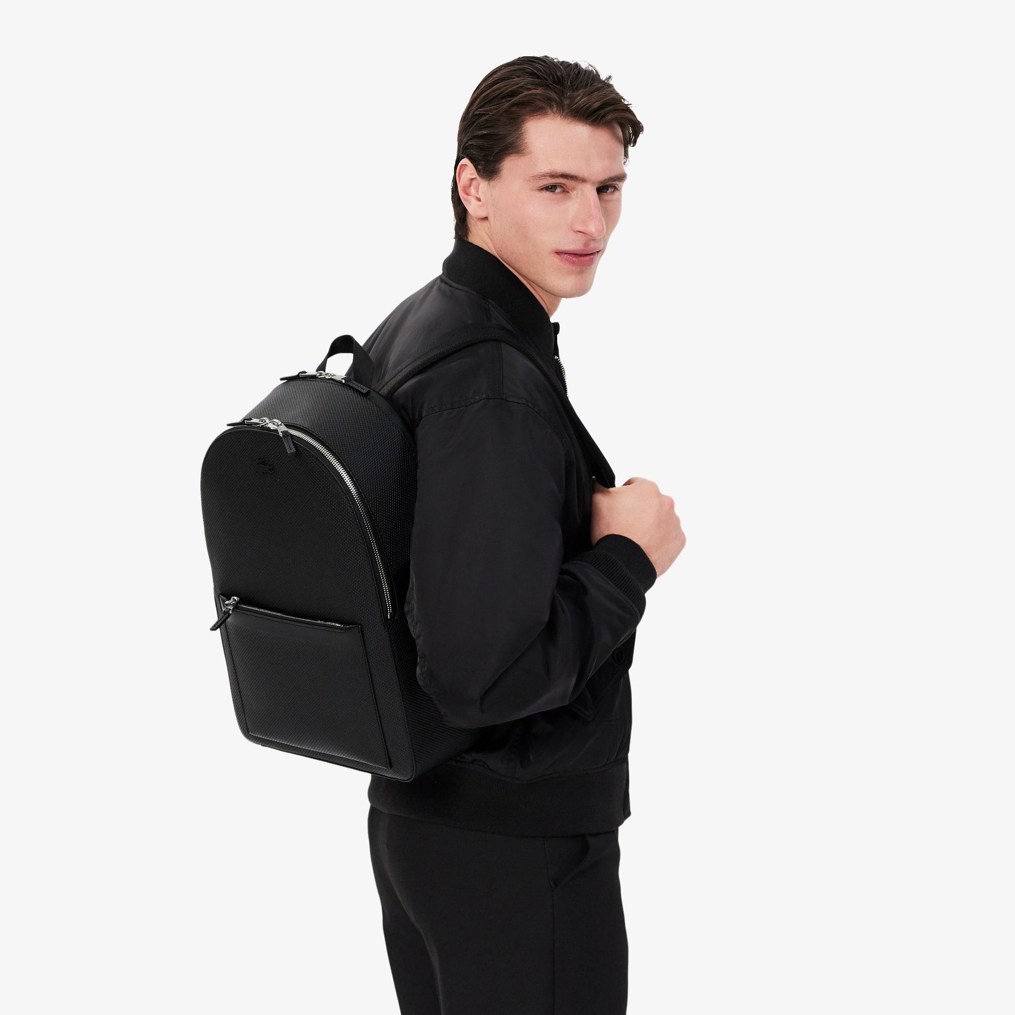 Chantaco Piqué Leather Backpack by LACOSTE