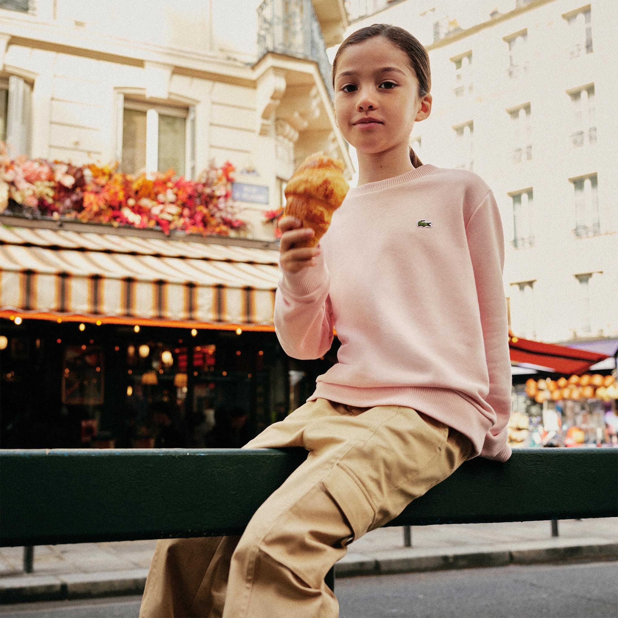 Girls' Fleece Crew Neck Sweatshirt by LACOSTE