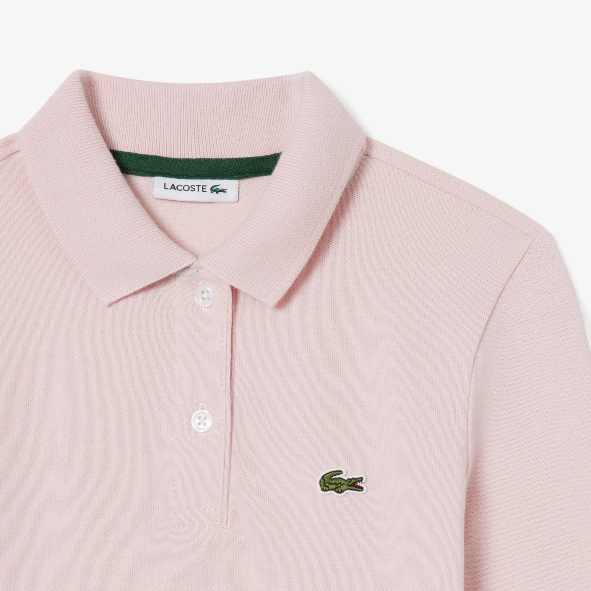 Girls' Long Sleeve Stretch Piqué Polo Dress by LACOSTE